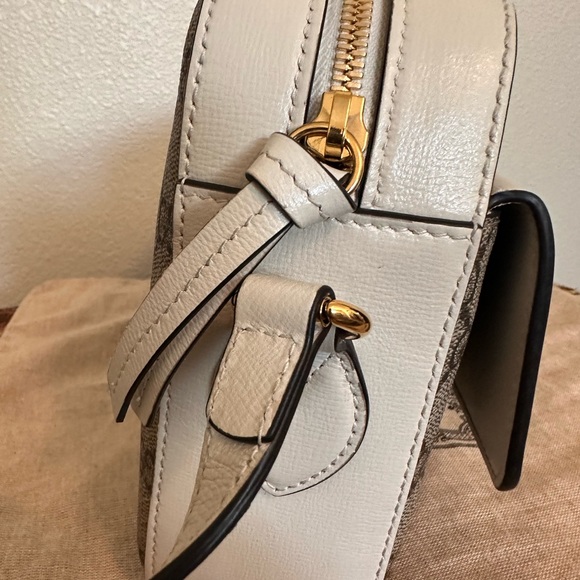 Excellent Condition!! GG Supreme Monogram Small Horsebit 1955 Beige Mystic White - Picture 7 of 10